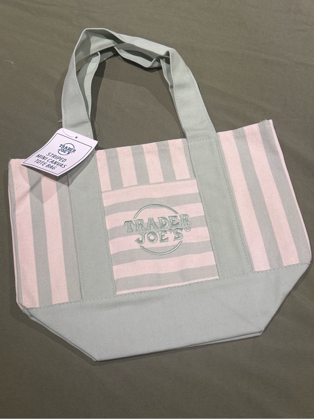 Trader Joe’s Green Striped Mini Tote